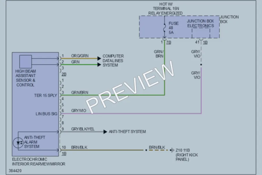 2012 BMW 640i Power Mirrors wiring diagram preview