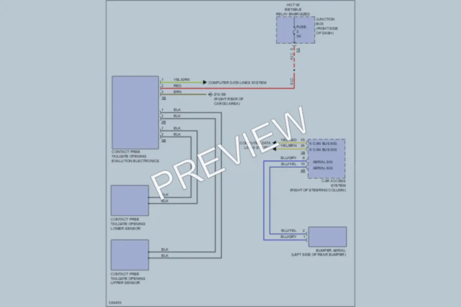2012 BMW 740i Trunk Tailgate Fuel Door wiring diagram preview