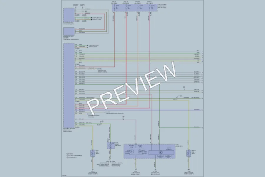 2012 BMW M3 Headlights wiring diagram preview