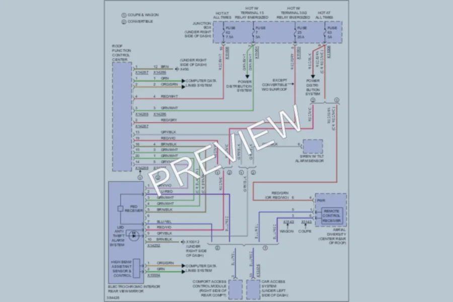 2012 BMW M3 Power Mirrors wiring diagram preview