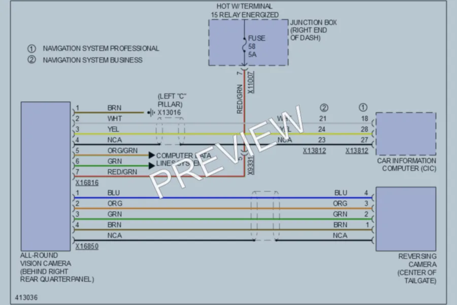 2012 BMW X1 Navigation wiring diagram preview