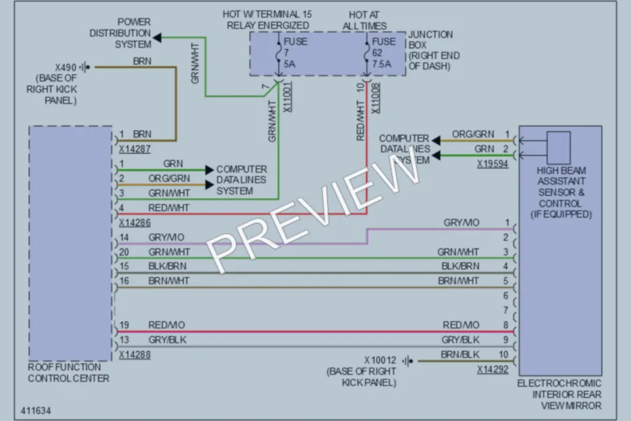 2012 BMW X1 Power Mirrors wiring diagram preview