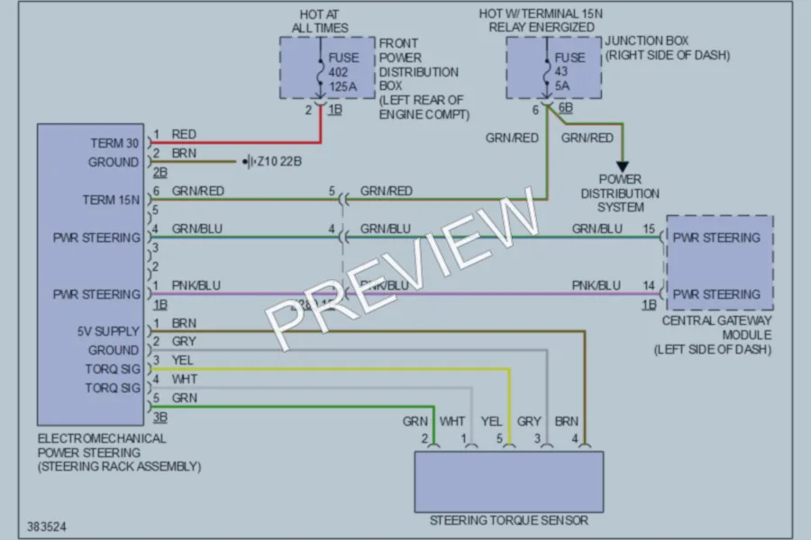 2012 BMW X3 Electronic Power Steering wiring diagram preview