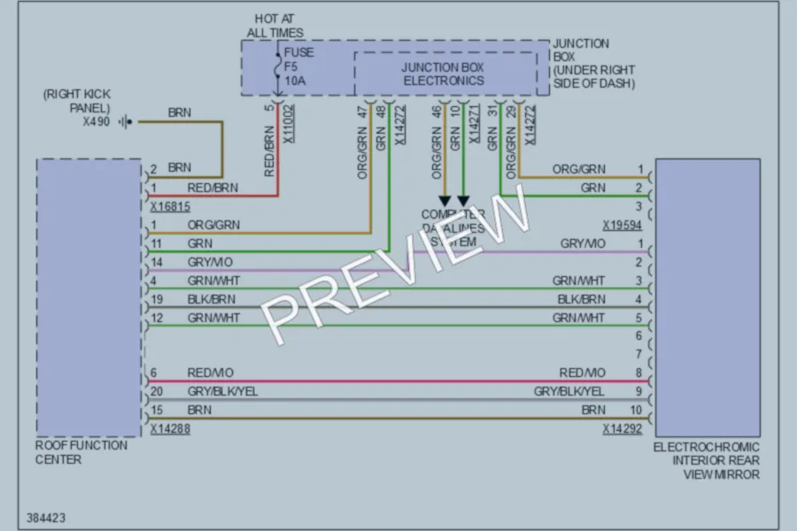2012 BMW X6 Power Mirrors wiring diagram preview
