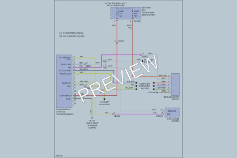2012 BMW X6 Transmission wiring diagram preview