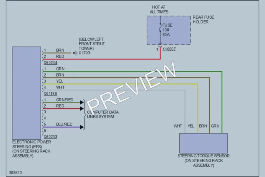 2012 BMW Z4 Electronic Power Steering wiring diagram preview