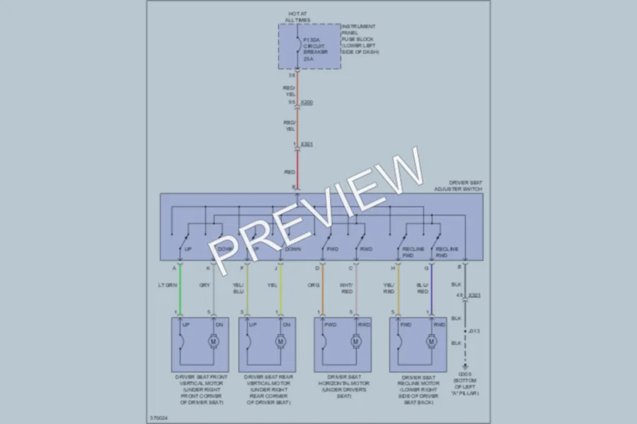 2012 Buick LaCrosse Power Seats wiring diagram preview