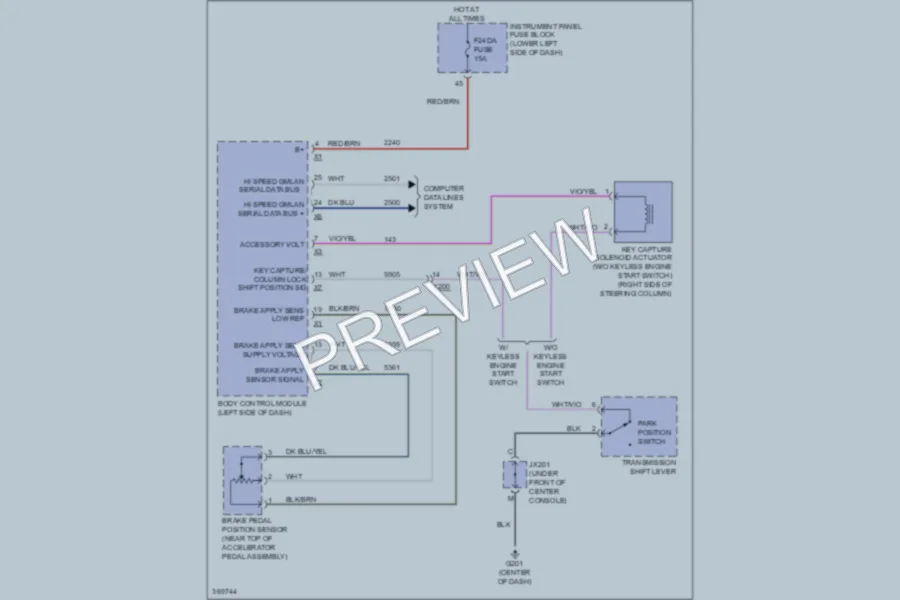 2012 Buick LaCrosse Shift Interlock wiring diagram preview