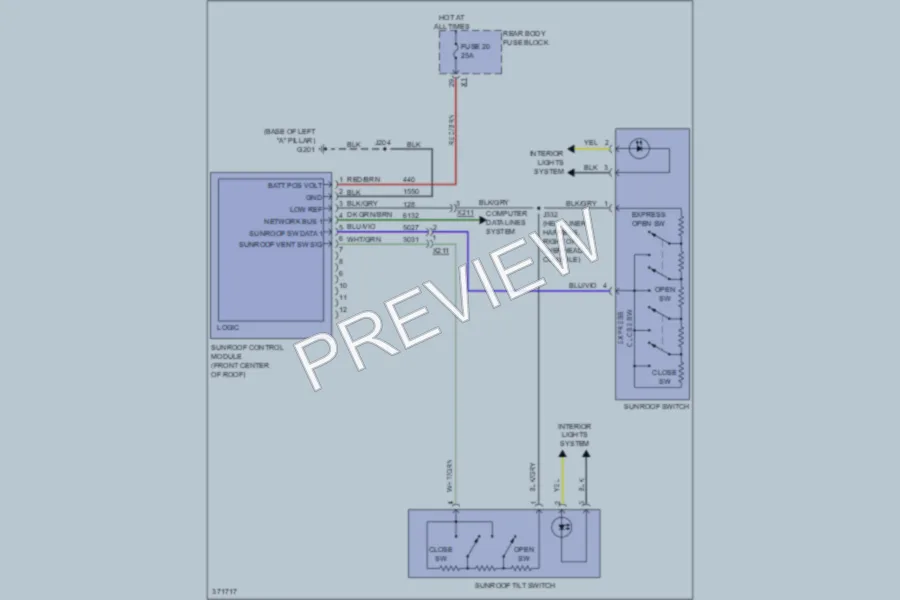 2012 Buick Verano Power Top Sunroof wiring diagram preview