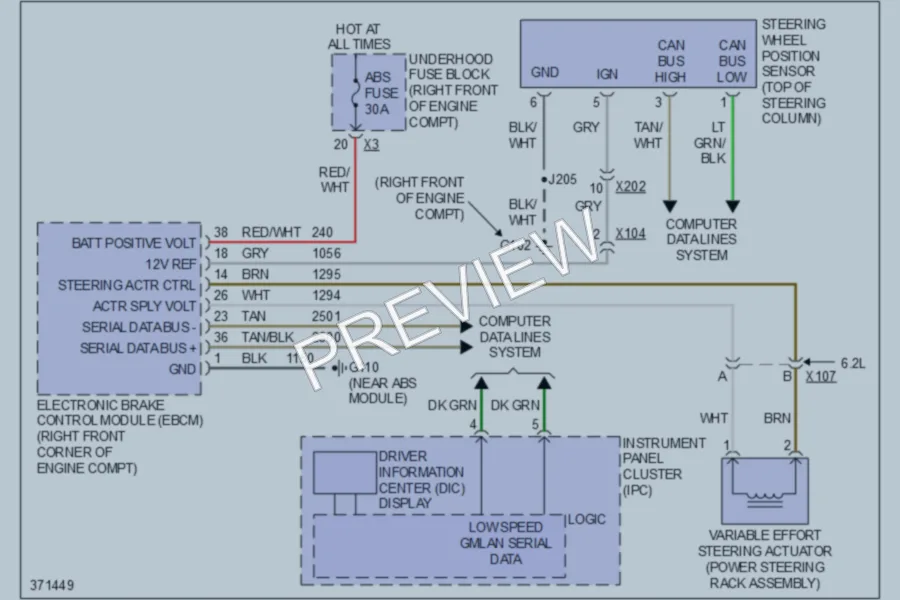 2012 Cadillac CTSV Electronic Power Steering wiring diagram preview
