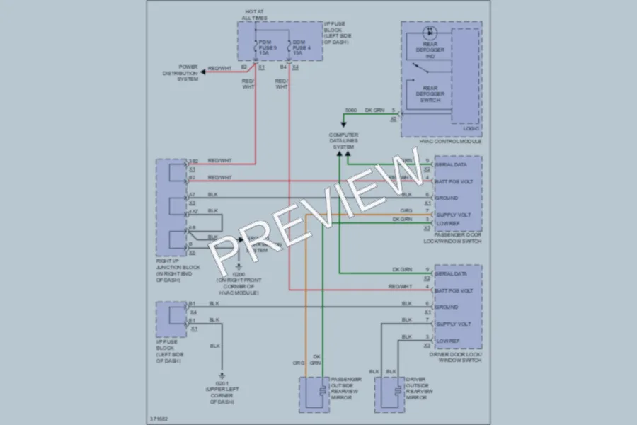 2012 Chevrolet 1500 Defoggers wiring diagram preview