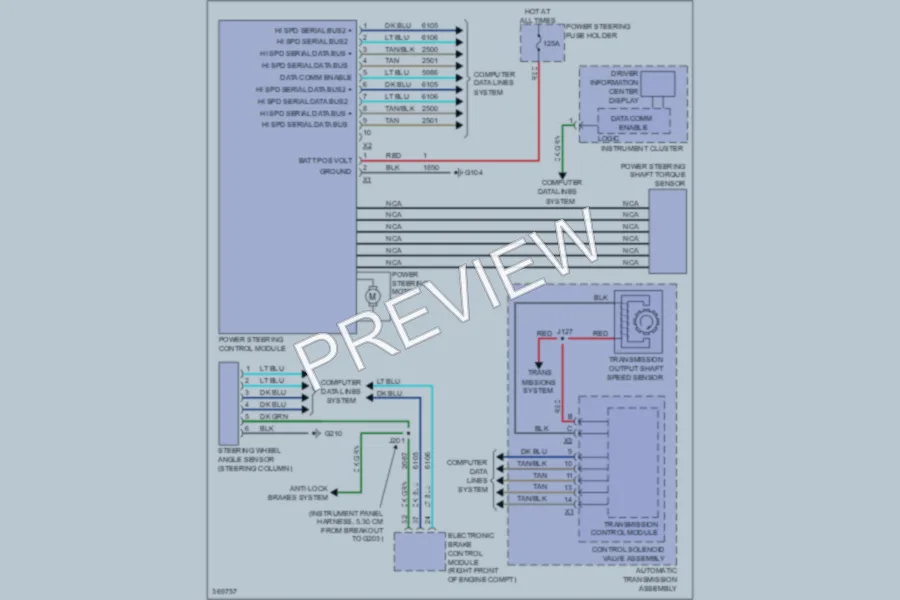 2012 Chevrolet Camaro Electronic Power Steering wiring diagram preview