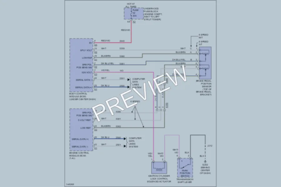 2012 Chevrolet Cruze Shift Interlock wiring diagram preview