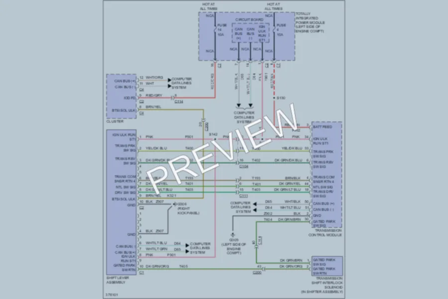 2012 Chrysler 200 Shift Interlock wiring diagram preview