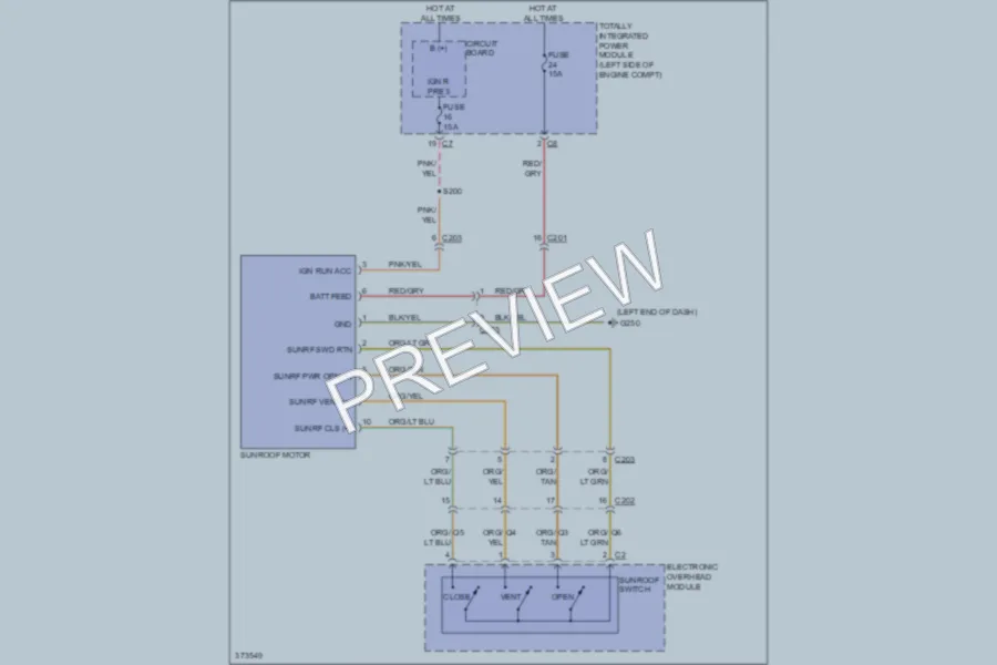 2012 Dodge Caliber Power Top Sunroof wiring diagram preview