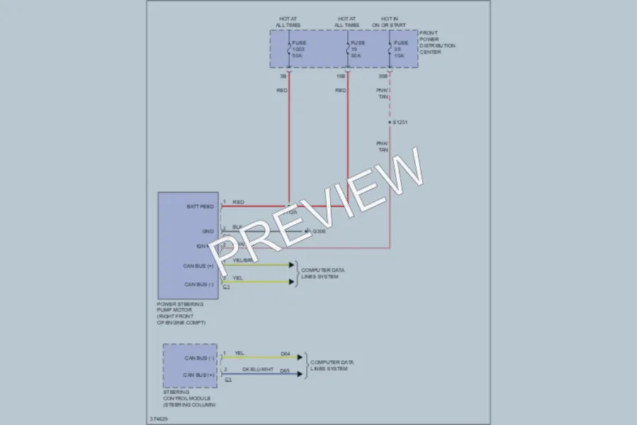 2012 Dodge Charger Electronic Power Steering wiring diagram preview
