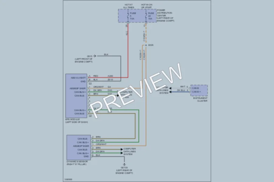 2012 Fiat 500C Electronic Power Steering wiring diagram preview