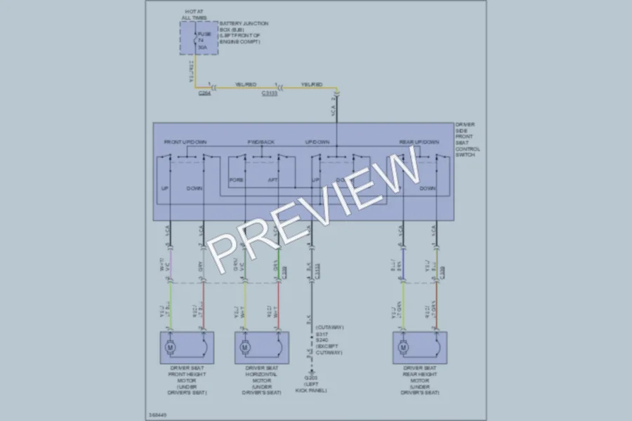 2012 Ford E150 Power Seats wiring diagram preview