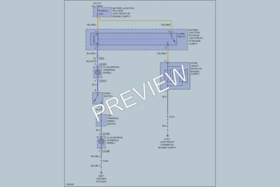 2012 Ford E450Econoline Horn wiring diagram preview