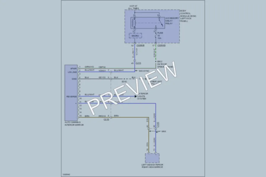 2012 Ford Edge Power Mirrors wiring diagram preview