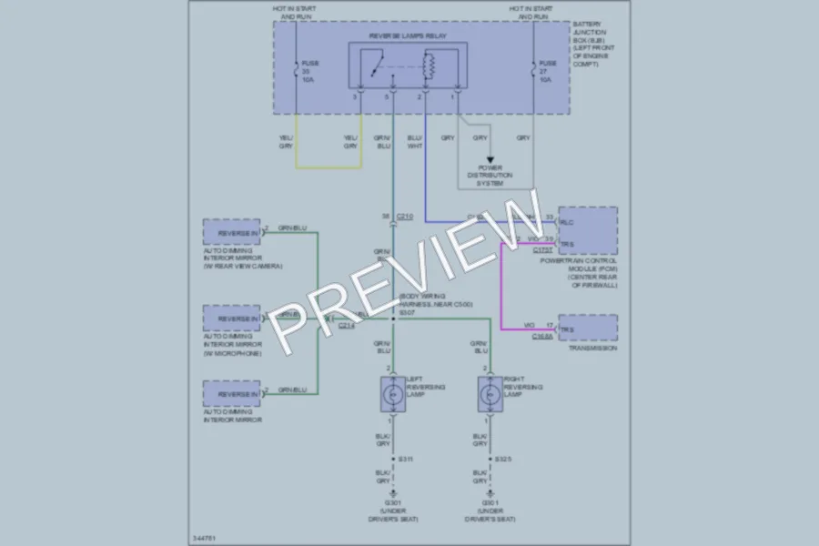 2012 Ford EscapeHybrid Exterior Lights wiring diagram preview