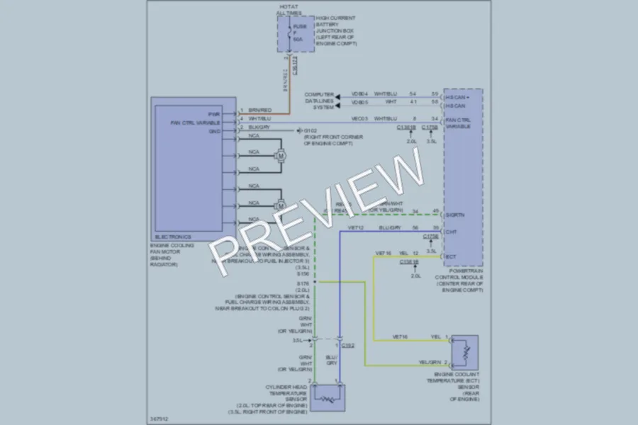 2012 Ford Explorer Cooling Fan wiring diagram preview