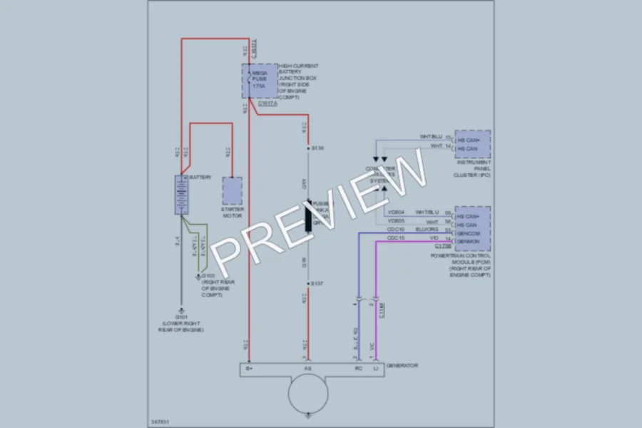 2012 Ford F350 Super Duty Starting Charging wiring diagram preview