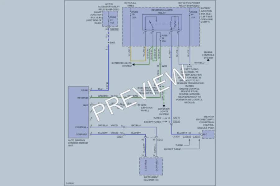 2012 Ford Flex Power Mirrors wiring diagram preview