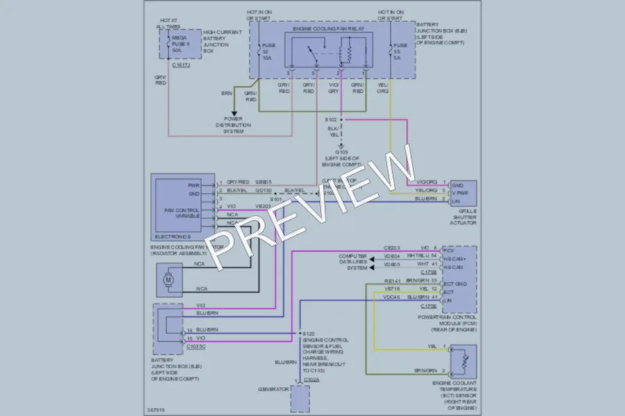 2012 Ford Focus Cooling Fan wiring diagram preview