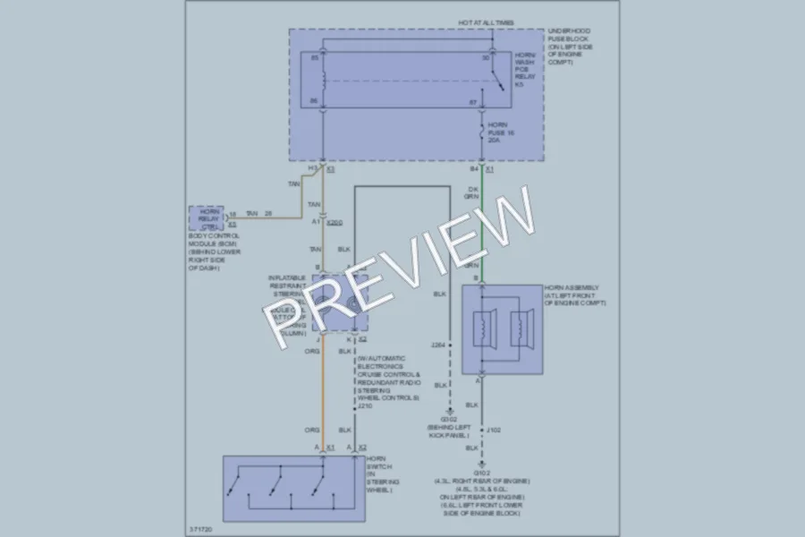 2012 GMC G3500 Horn wiring diagram preview