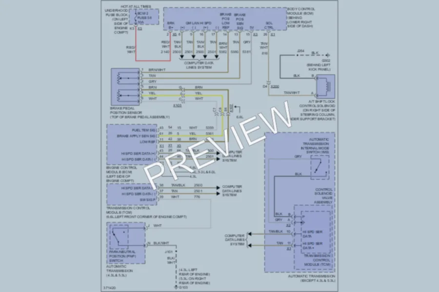 2012 GMC G3500 Shift Interlock wiring diagram preview