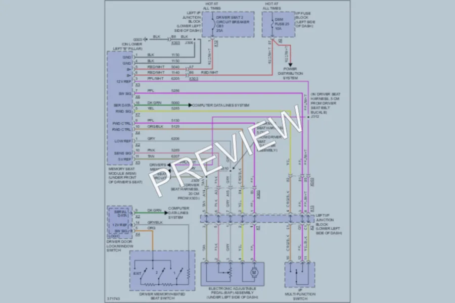 2012 GMC 1500 Memory Systems wiring diagram preview