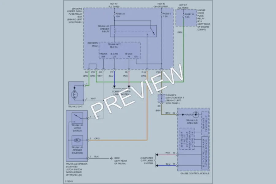 2012 Honda Accord Trunk Tailgate Fuel Door wiring diagram preview