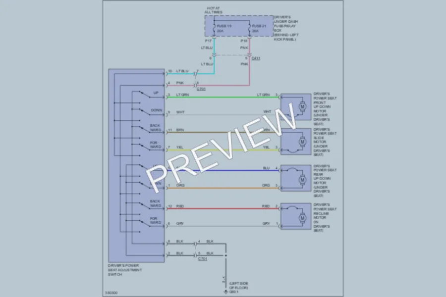 2012 Honda Crosstour Power Seats wiring diagram preview