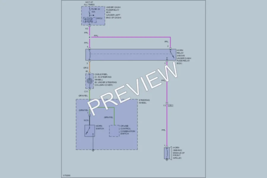2012 Honda Fit Horn wiring diagram preview