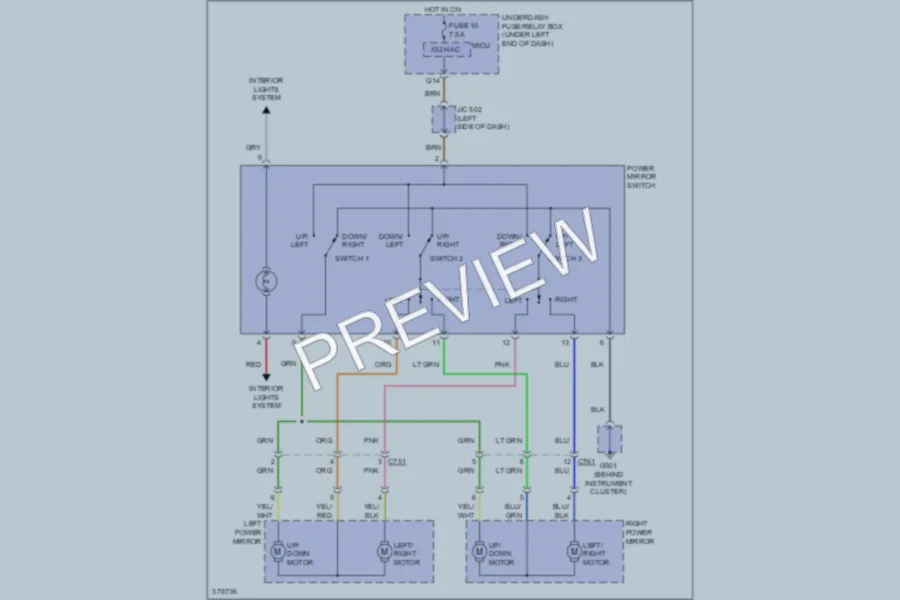 2012 Honda Fit Power Mirrors wiring diagram preview
