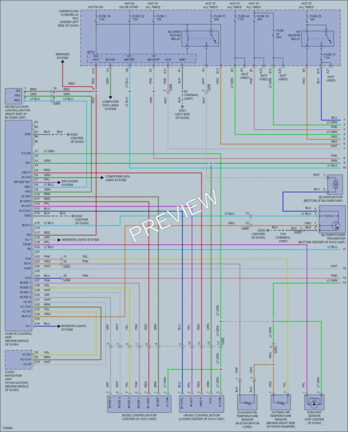 2012 Honda Insight Air Conditioning wiring diagram preview