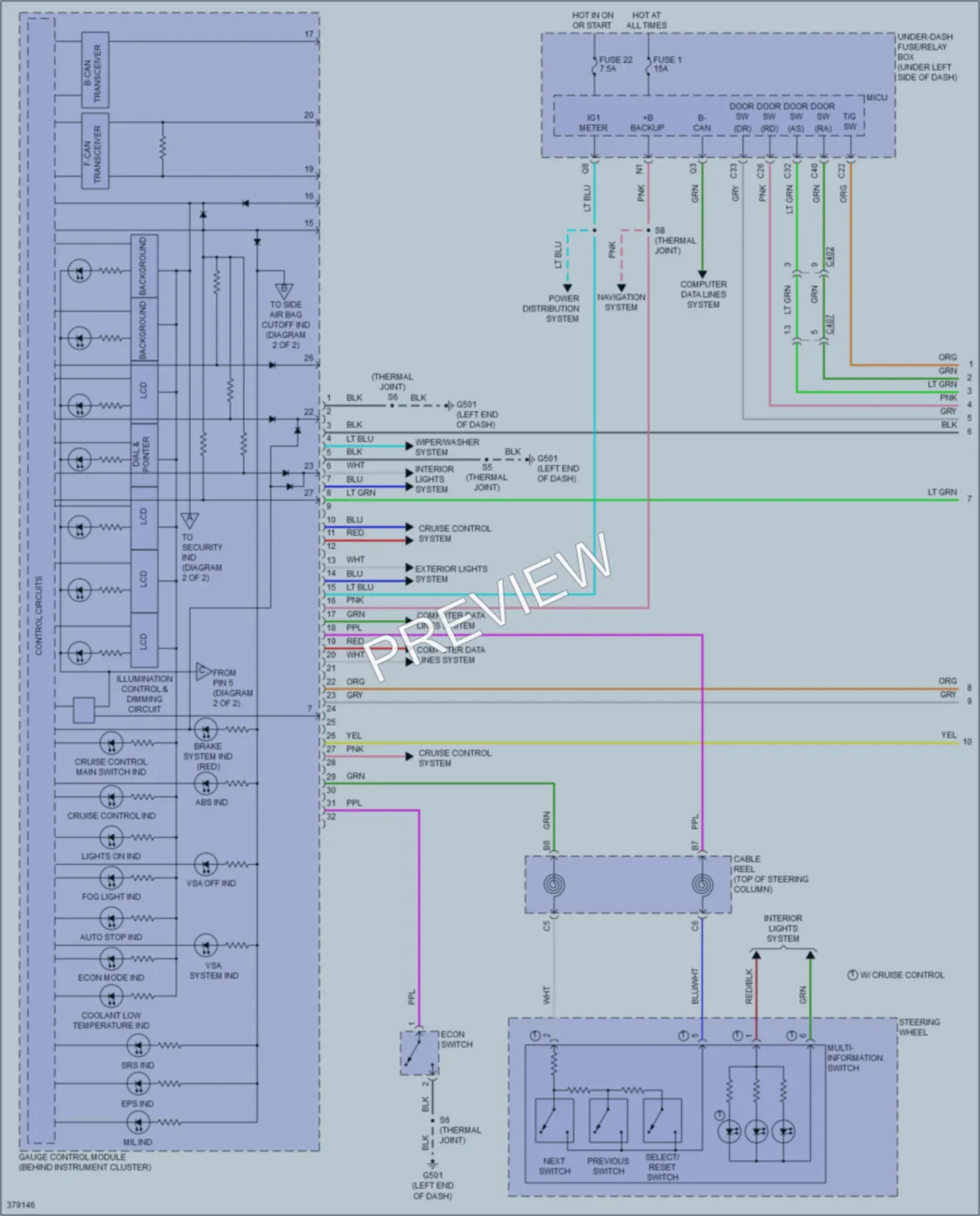 2012 Honda Insight Instrument Cluster wiring diagram preview