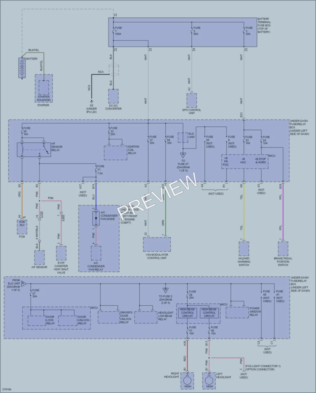 2012 Honda Insight Power Distribution wiring diagram preview