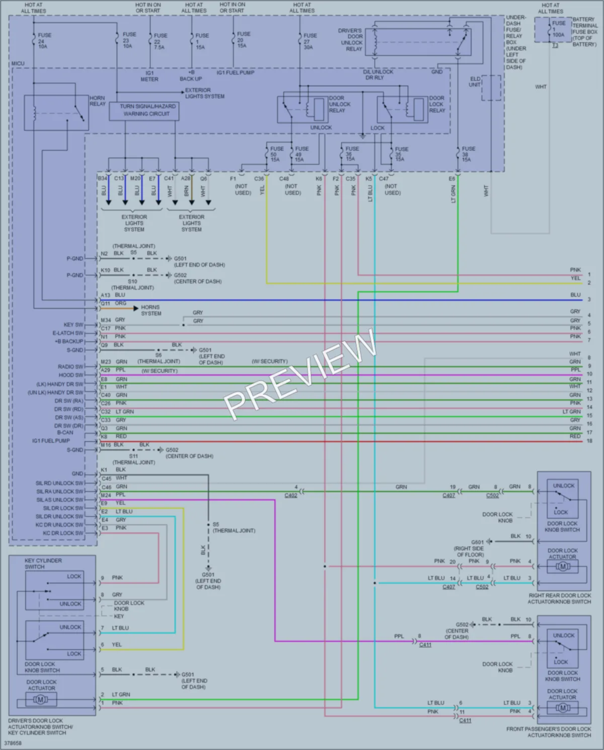 2012 Honda Insight Power Door Locks wiring diagram preview