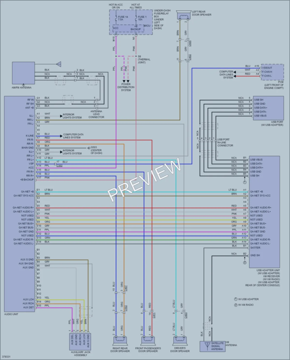 2012 Honda Insight Radio wiring diagram preview