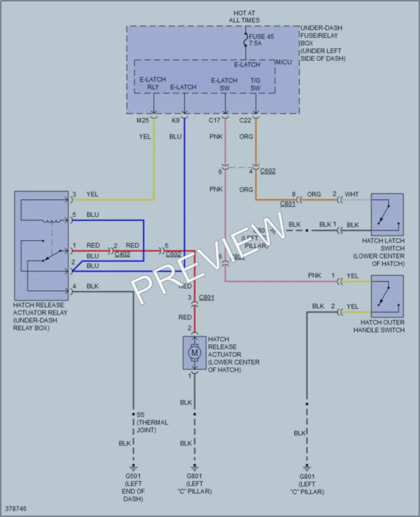 2012 Honda Insight Trunk Tailgate Fuel Door wiring diagram preview