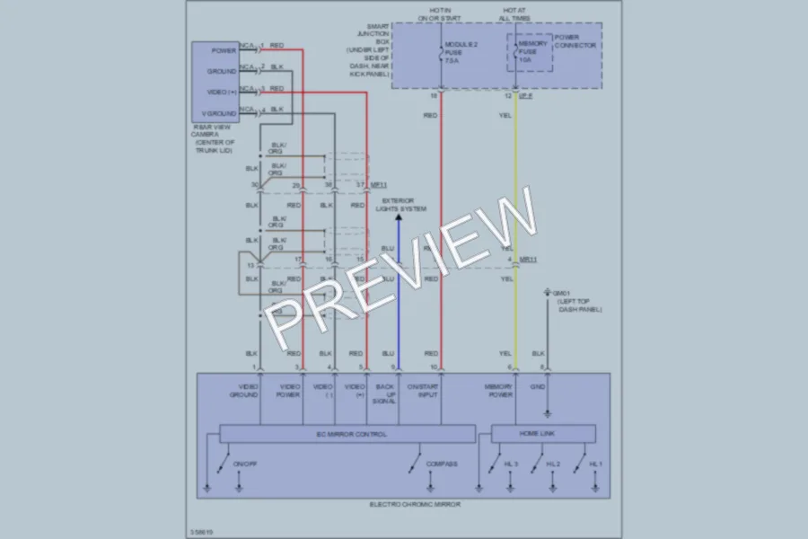 2012 Hyundai Elantra Power Mirrors wiring diagram preview