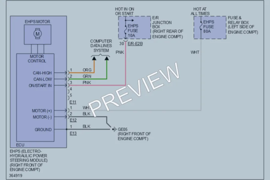 2012 Hyundai Genesis Electronic Power Steering wiring diagram preview