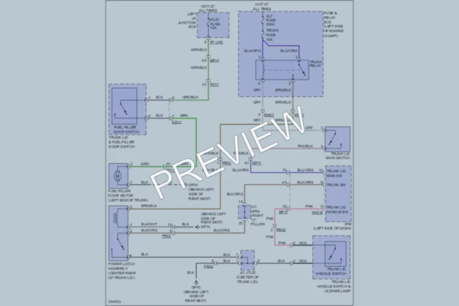2012 Hyundai Genesis Trunk Tailgate Fuel Door wiring diagram preview