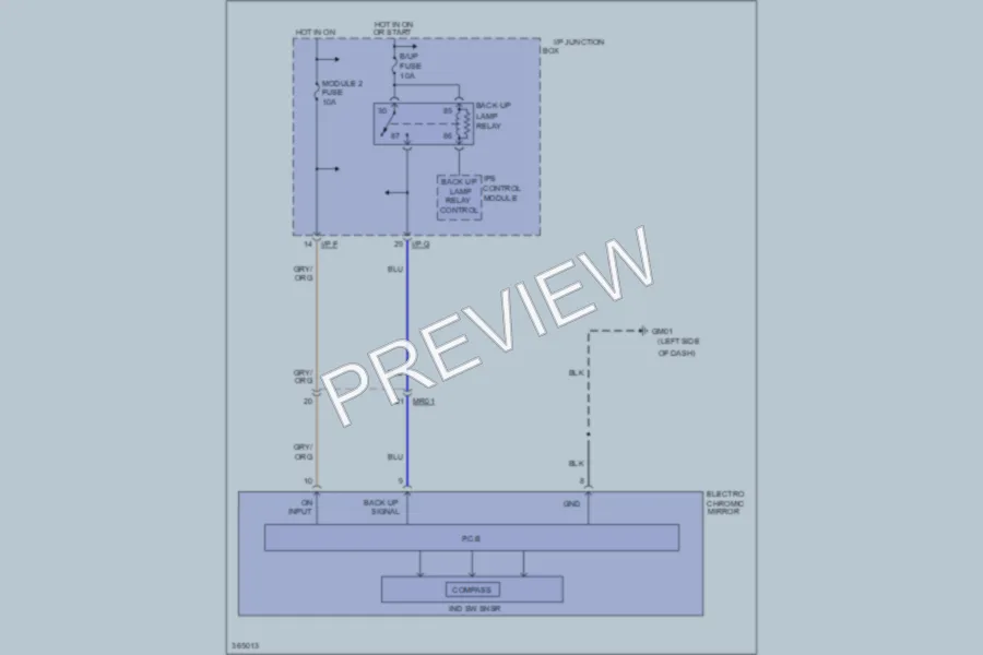 2012 Hyundai Tucson Power Mirrors wiring diagram preview