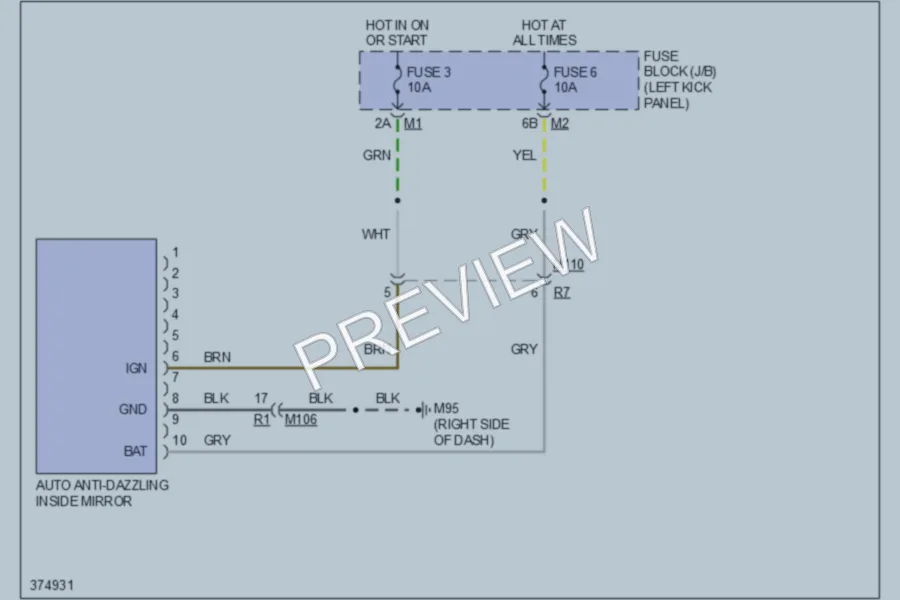 2012 Infiniti FX50 Power Mirrors wiring diagram preview