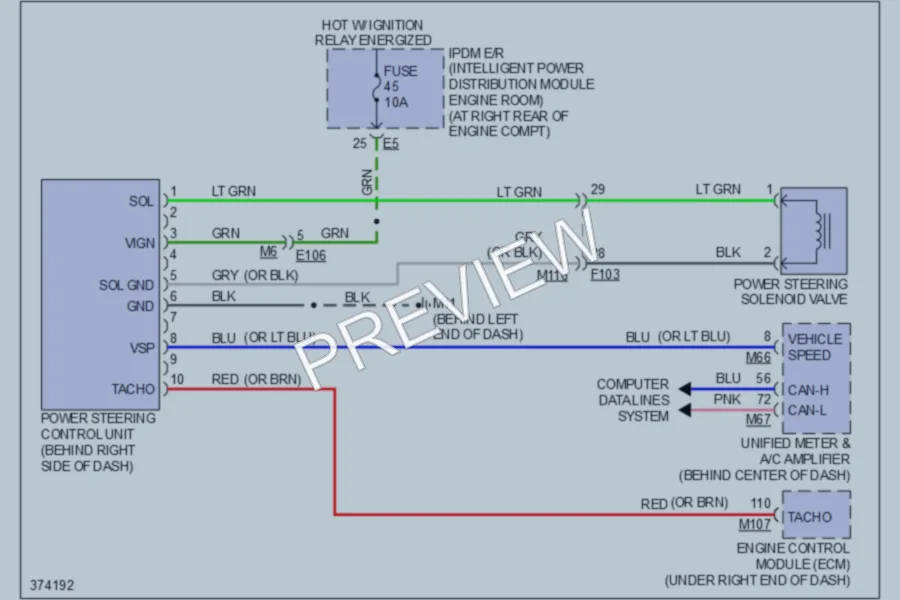 2012 Infiniti G25x Electronic Power Steering wiring diagram preview