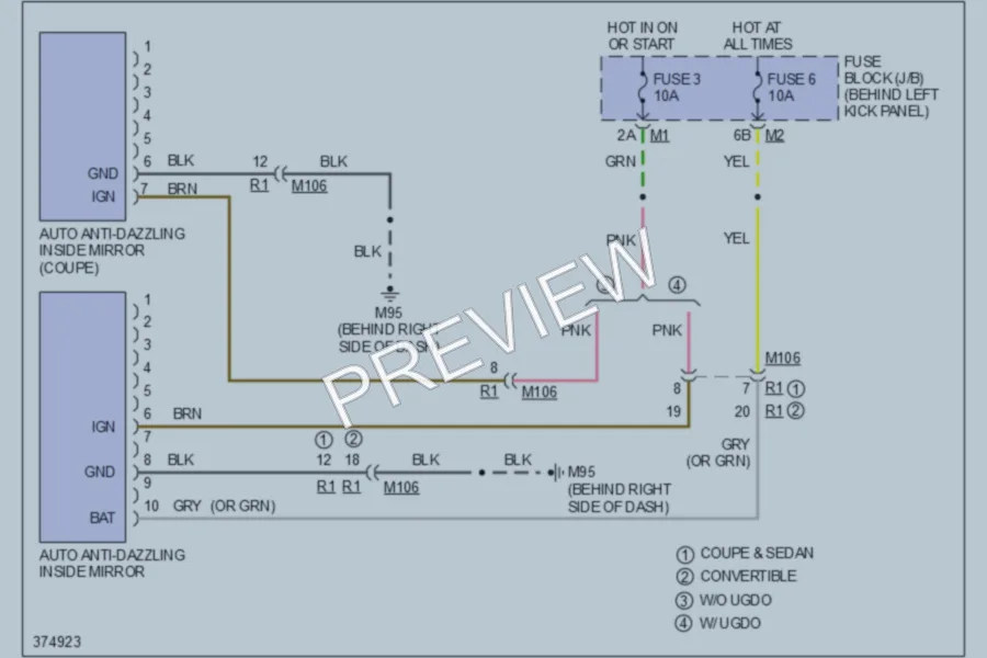 2012 Infiniti G25x Power Mirrors wiring diagram preview
