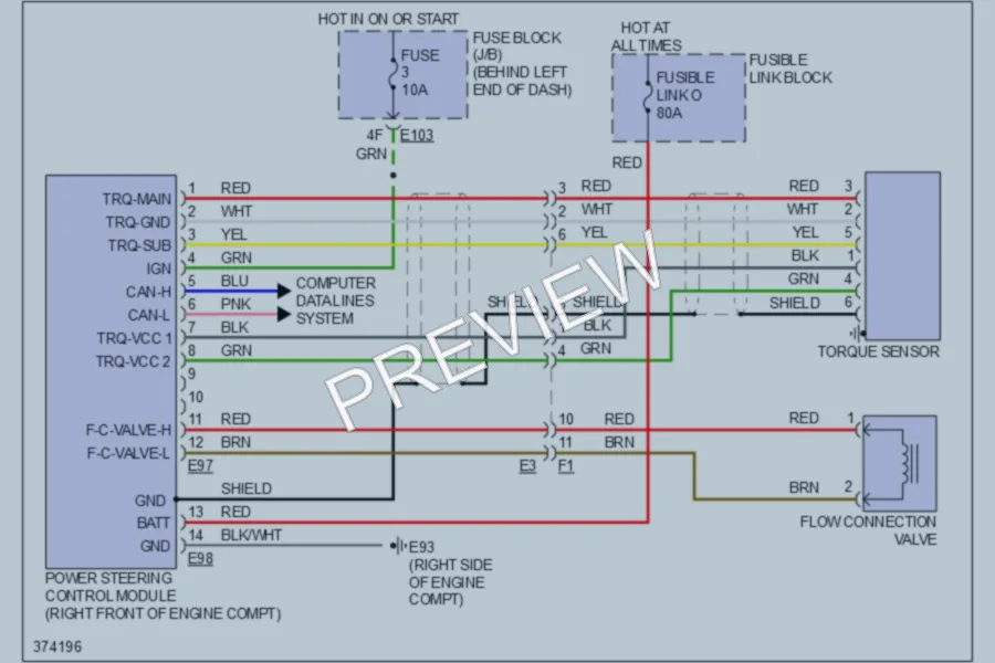 2012 Infiniti M35h Electronic Power Steering wiring diagram preview